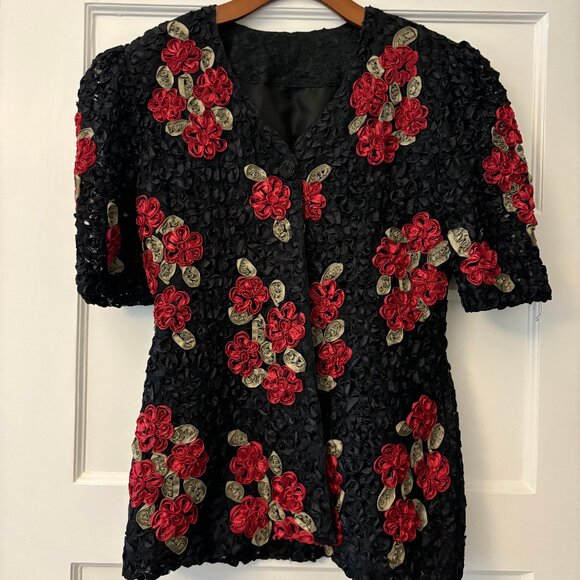 VINTAGE Max Nugus Designer Short Sleeve Top - Picture 1 of 3